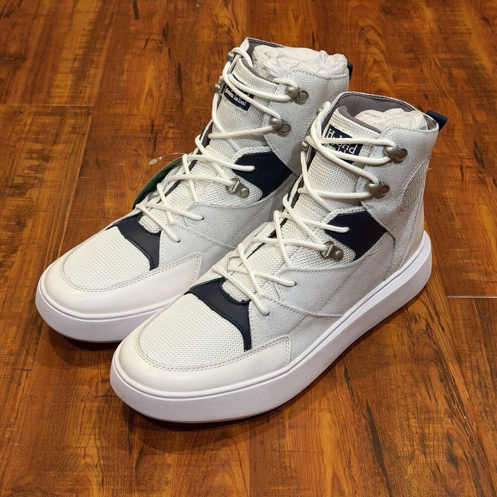 Hybrid Green Label HGL3031 Globetrotter White Leather Sneakers Mens Size 11 New